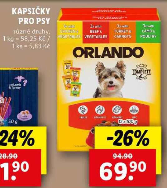 KAPSIČKY PRO PSY, 12x 100 g
