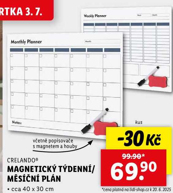MAGNETICKÝ TÝDENNÍ/MĚSÍČNÍ PLÁN 