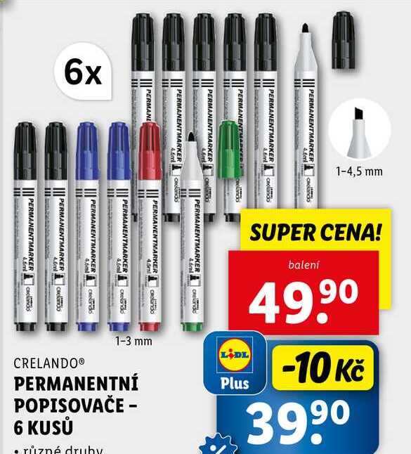 PERMANENTNÍ POPISOVAČE - 6 KUSŮ 