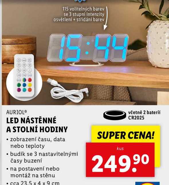 LED NÁSTĚNNÉ A STOLNÍ HODINY 