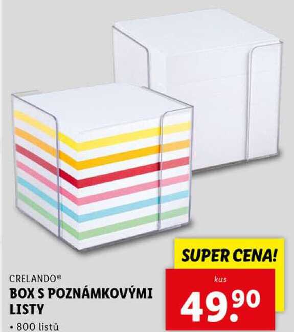 BOX S POZNÁMKOVÝMI LISTY 