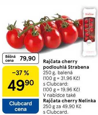 Rajčata cherry podlouhlá Strabena, 250 g, balená  
