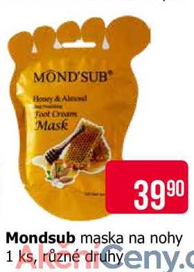 Mondsub maska na nohy 1 ks, různé druhy