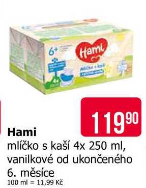 Hami mlíčko s kaší 4x 250 ml