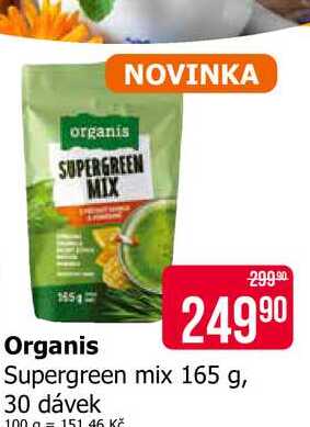 Organis Supergreen mix 165 g, 30 dávek 