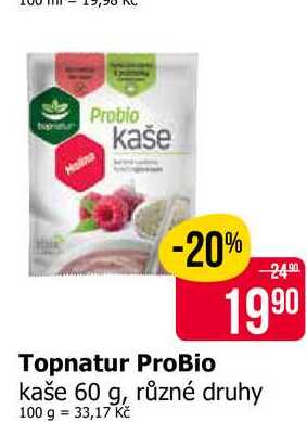 Topnatur ProBio kaše 60 g, různé druhy