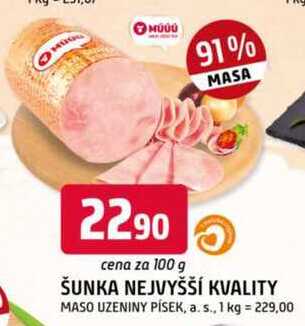 ŠUNKA NEJVYŠŠÍ KVALITY 100g