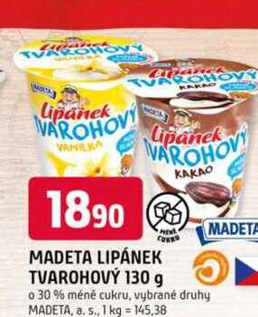 MADETA LIPÁNEK TVAROHOVY 130 g 