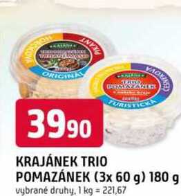 KRAJÁNEK TRIO POMAZÁNEK (3x 60 g) 180 g 