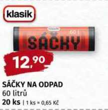 SÁČKY NA ODPAD 60 litrů 20 ks 