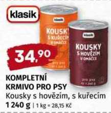 Kousky s hovězím, s kuřecím 1240 g 
