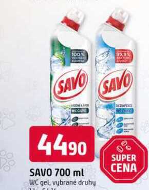 SAVO 700 ml WC gel, vybrané druhy