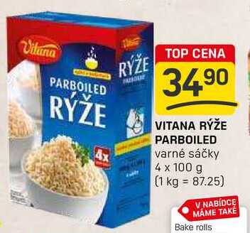 VITANA RÝŽE PARBOILED varné sáčky 4 x 100g