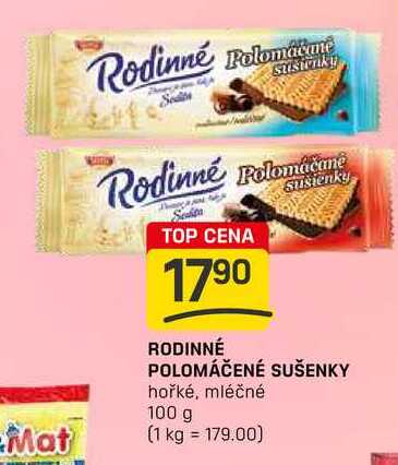 RODINNÉ POLOMÁČENÉ SUŠENKY hořké, mléčné 100g
