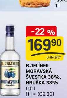 R.JELÍNEK MORAVSKÁ ŠVESTKA 38% 0,5l