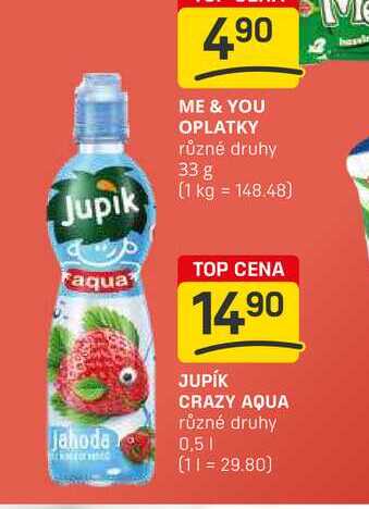JUPÍK CRAZY AQUA různé druhy jahoda 0,5l