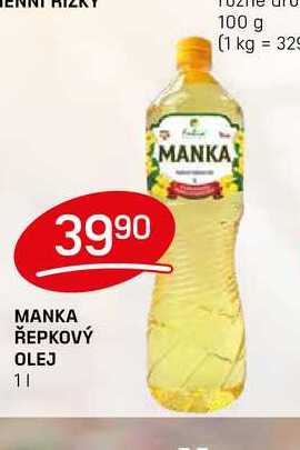 MANKA ŘEPKOVÝ OLEJ 1l