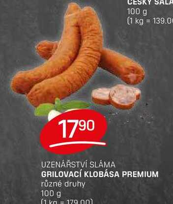 GRILOVACÍ KLOBÁSA PREMIUM různé druhy 100g