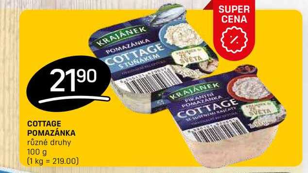 COTTAGE POMAZÁNKA různé druhy 100g