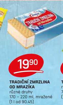 TRADIČNÍ ZMRZLINA OD MRAZÍKA různé druhy 170 -220 ml