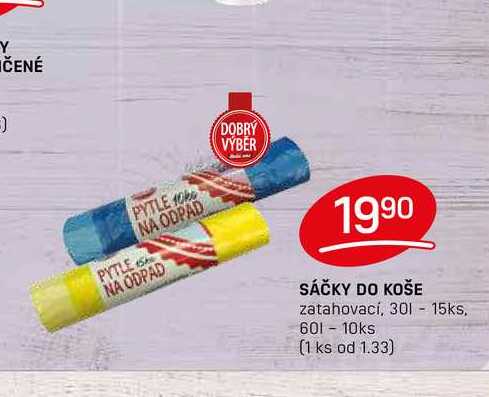SÁČKY DO KOŠE zatahovací, 30l- 15ks