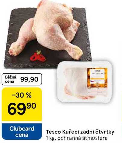 Tesco Kuřecí zadní čtvrtky, 1 kg 