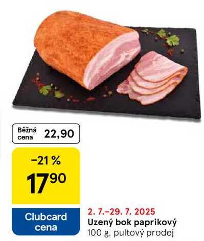 Uzený bok paprikový, 100 g