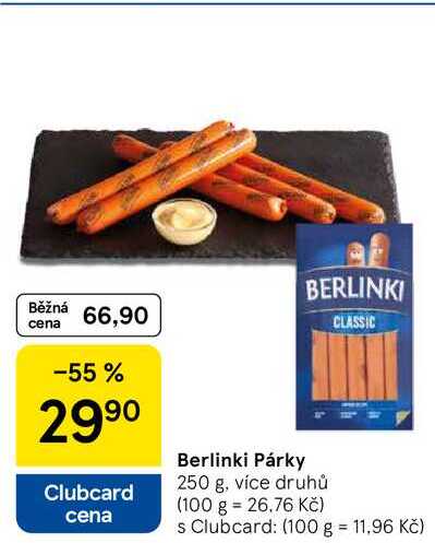 Berlinki Párky, 250 g, více druhů  