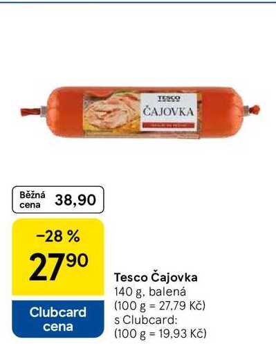 Tesco Čajovka, 140 g, balená 