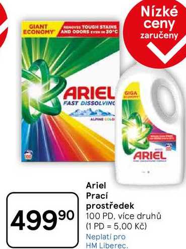 Ariel Prací prostředek, 100 PD, více druhů  