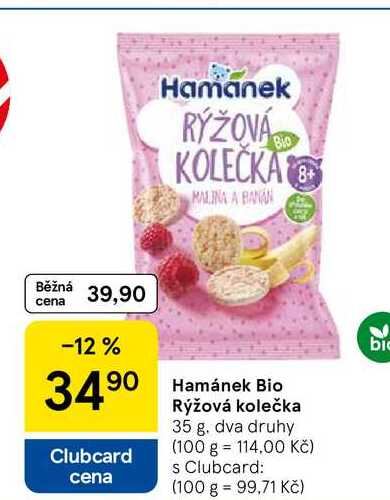 Hamánek Bio Rýžová kolečka, 35 g