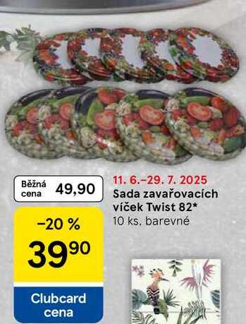 Sada zavařovacích víček Twist 82, 10 ks, barevné  