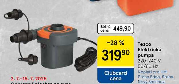 Tesco Elektrická pumpa, 220-240 V. 50/60 Hz  
