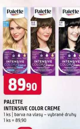 Palette barva na vlasy vybrané druhy 