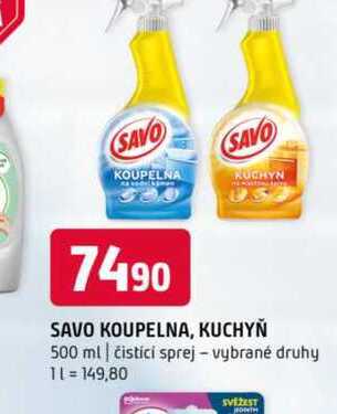 Savo koupelna kuchyń 500 ml čistící sprej vybrané druhy