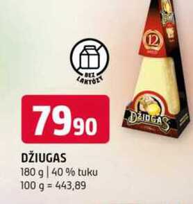 Džiugas 180 g 40% tuku 