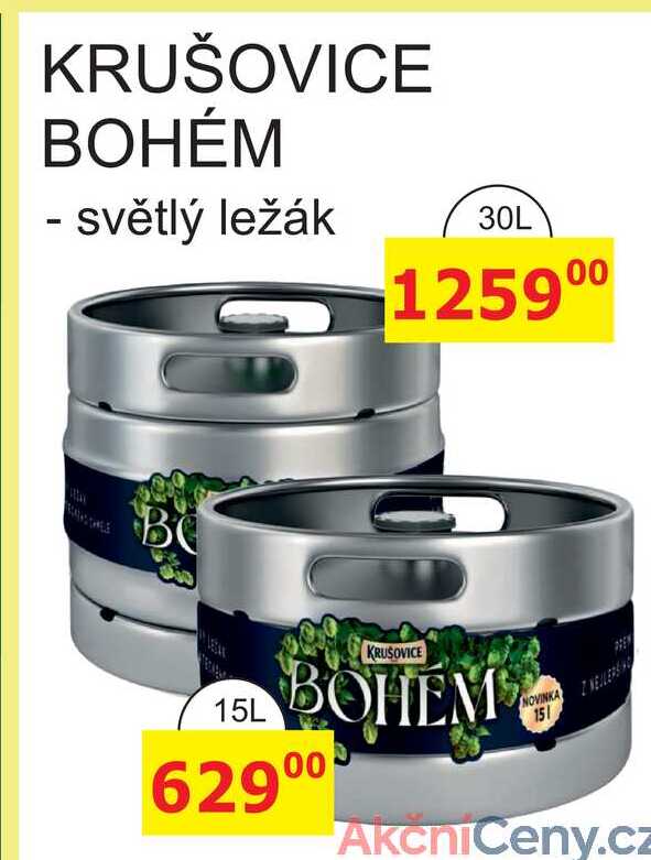 KRUŠOVICE BOHÉM světlý ležák 30L 
