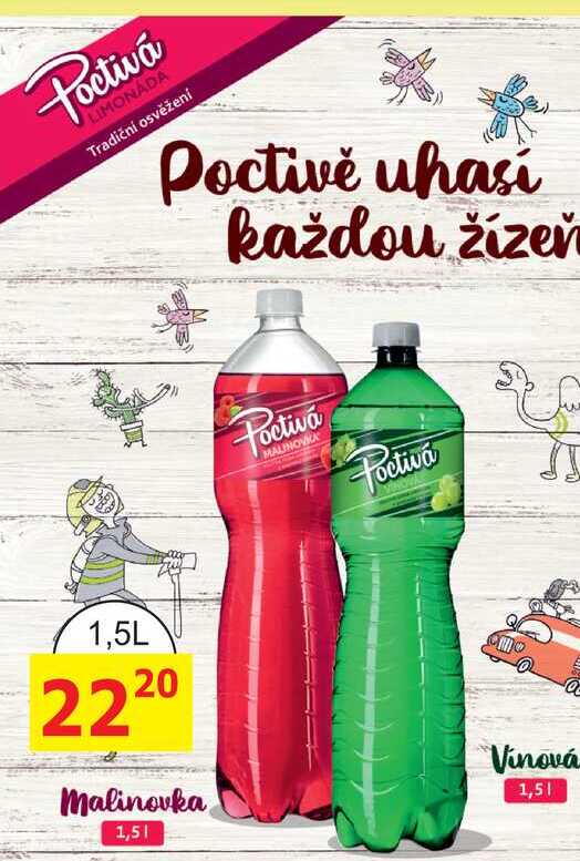 Poděbradka Poctivá Malinovka 1,5l