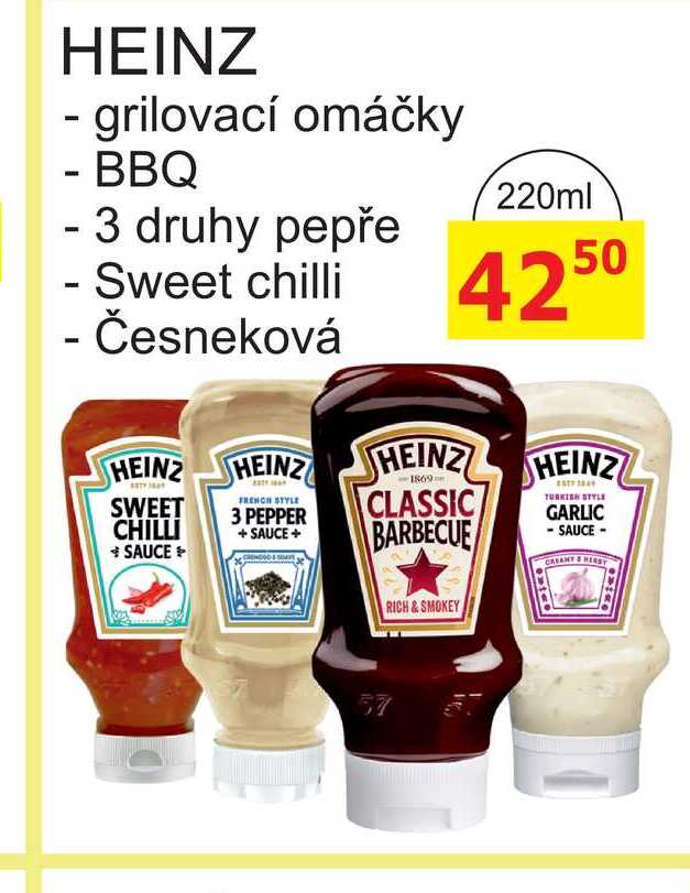 Heinz Omáčka 220ml, vybrané druhy
