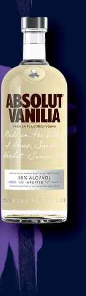 ABSOLUT VANILIA FLAVORED VODKA 1l