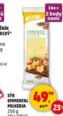 SÝR EMMENTAL MILKERIA, 250 g 