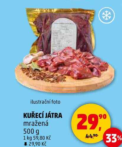 KUŘECÍ JÁTRA mražená, 500 g 