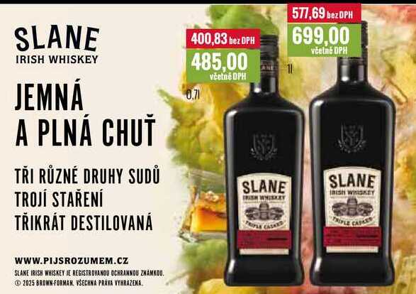 SLANE IRISH WHISKEY 0,7l, 1l