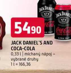 Jack daniel´s and coca-cola 0,33l michaný nápoj vybrané druhy 
