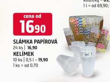 SLÁMKA PAPÍROVÁ 24 ks KELÍMEK 10 ks 0,5l