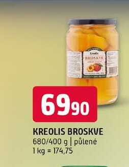 Kreolis Broskve 680/400g
