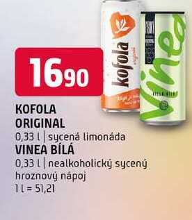 Kofola original 0,33l nealkoholický syceny hroznový nápoj 