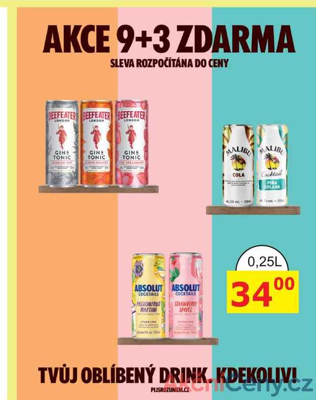 Míchaný drink v plechovce, více druhů 250ml
