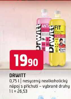 DRWITT 0,75l nesycený nealkoholický nápoj s příchutí vybrané druhy