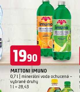 Mattoni imuno 0,7l minerální voda ochucená vybrané druhy 